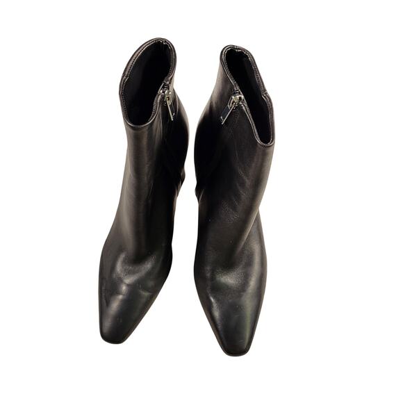 Marc Fisher LTD Yanara Pointed Toe Bootie high-heel black leather boot size 7.5 - Picture 4 of 9